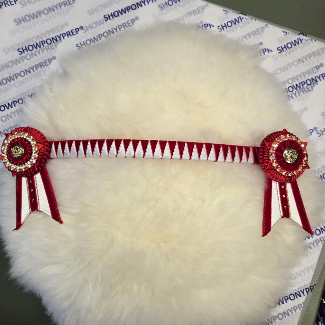 15” Red & White Browband