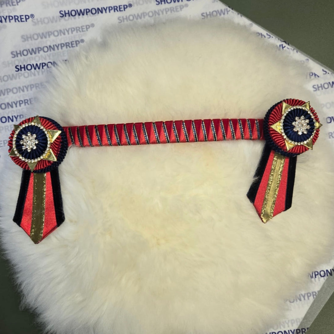 13.5” Red, Gold & Navy Browband