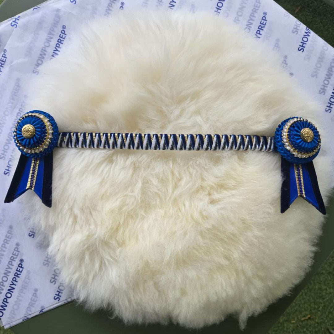15.5" Blue, White & Gold Browband