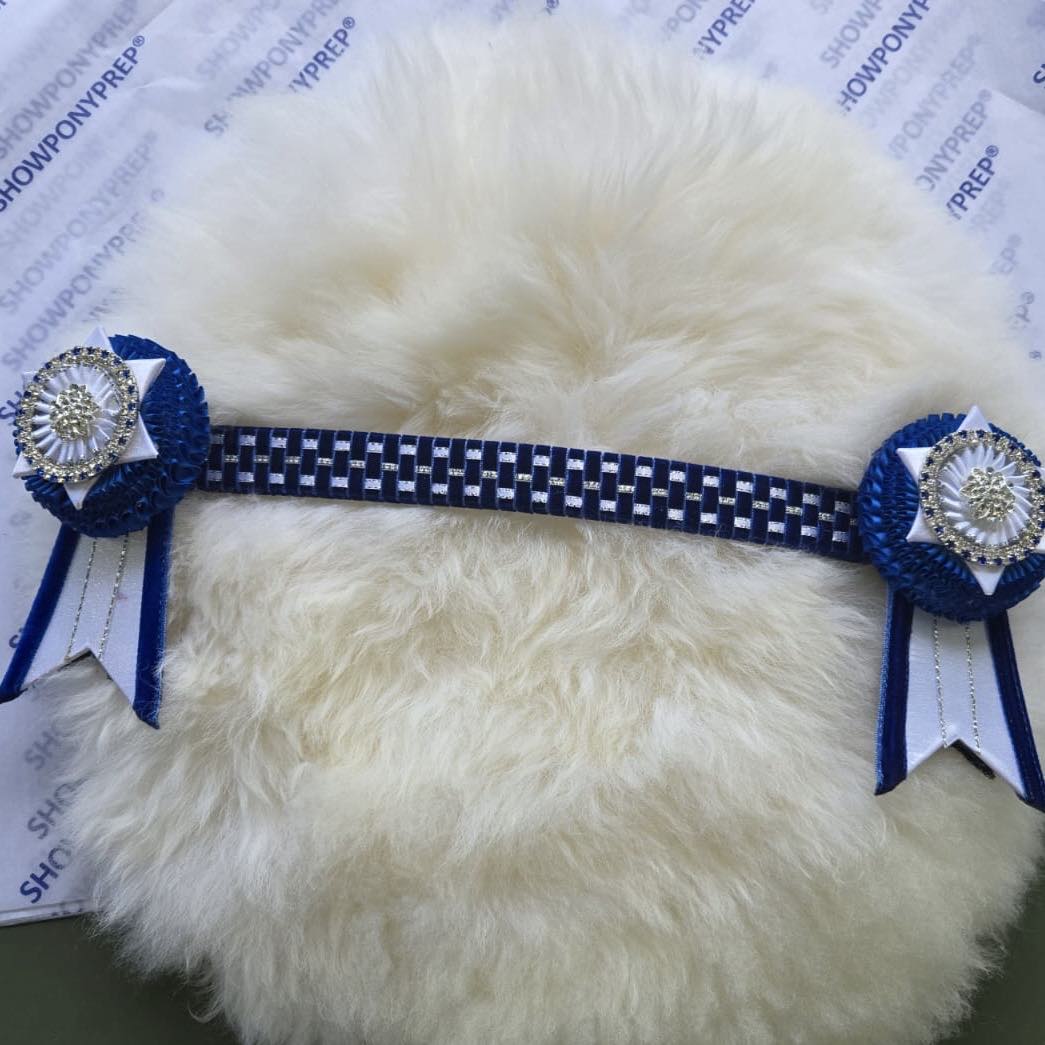 14" Royal Blue & White Checkerboard Browband