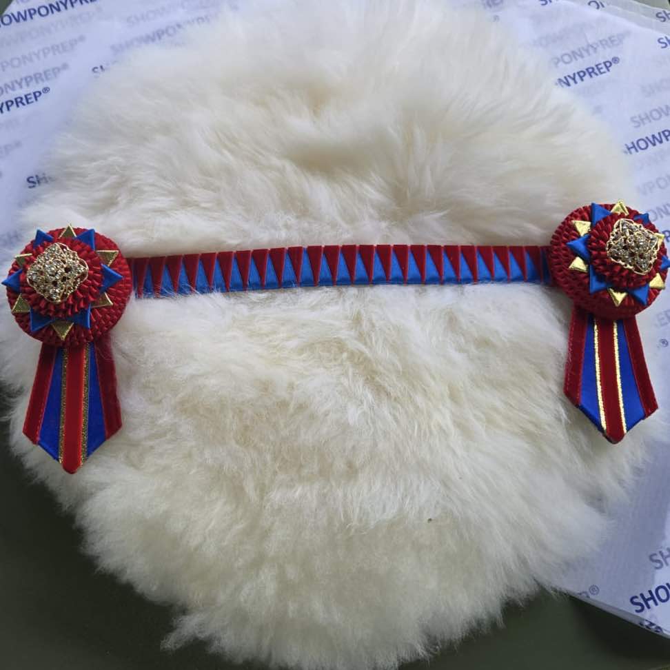 14.5" Red, Blue & Gold Browband