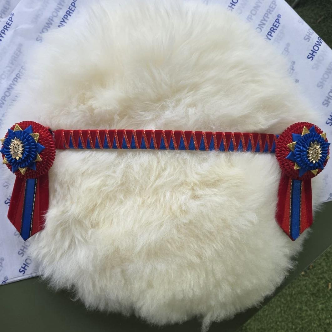 15" Red, Blue & Gold Browband