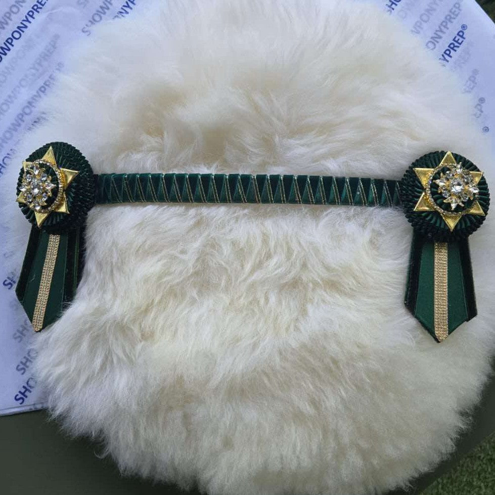 13" Green & Gold Browband