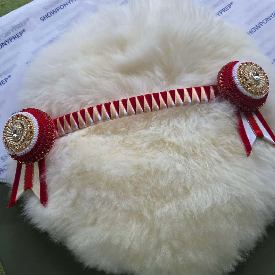 13.5" Red, Gold & White Browband