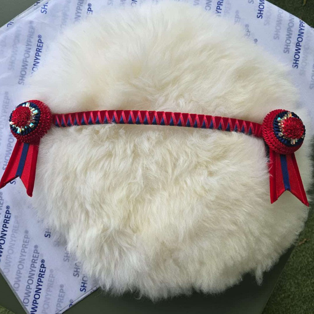 15.5" Red & Blue Browband
