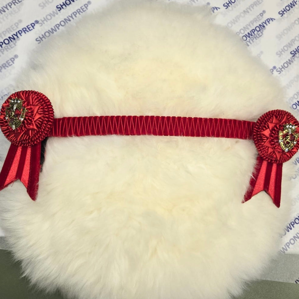 14” Plain Red Velvet Browband